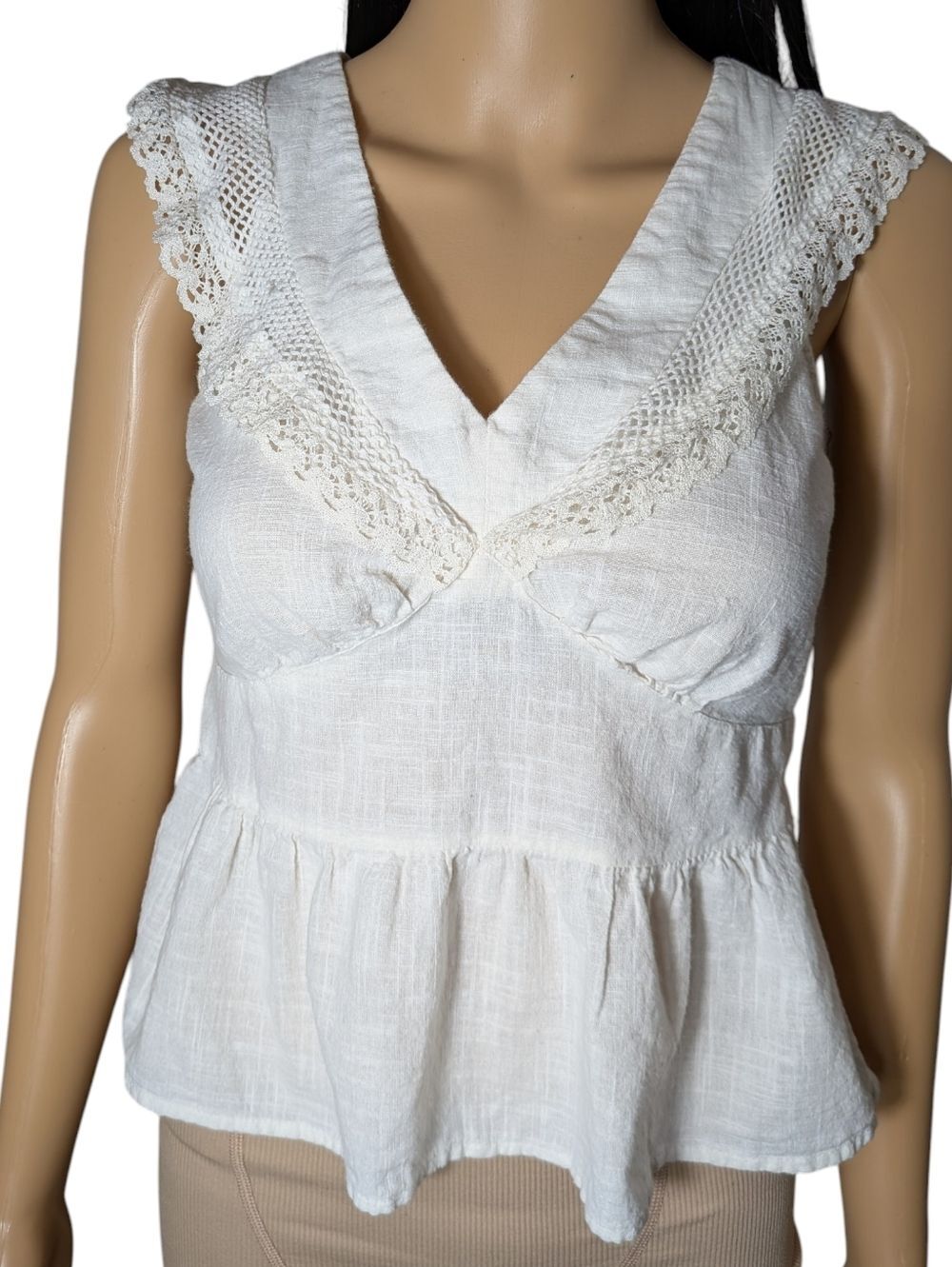 Boho Off White Summer Top By Old Navy XS